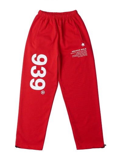 ARCHIVE BOLD (アーカイブボールド) 939 LOGO SWEAT PANTS (DEEP RED)