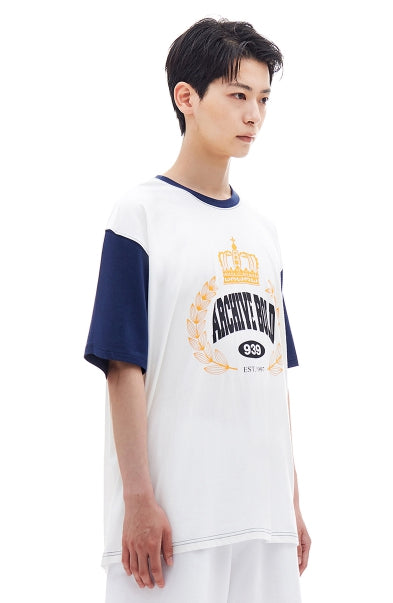 ARCHIVE BOLD (アーカイブボールド) CROWN OVERSIZED T-SHIRTS (NAVY)