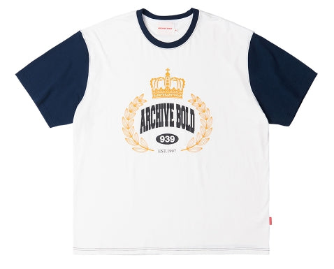 ARCHIVE BOLD (アーカイブボールド) CROWN OVERSIZED T-SHIRTS (NAVY)