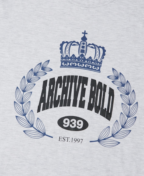 ARCHIVE BOLD (アーカイブボールド) CROWN OVERSIZED T-SHIRTS (GRAY)