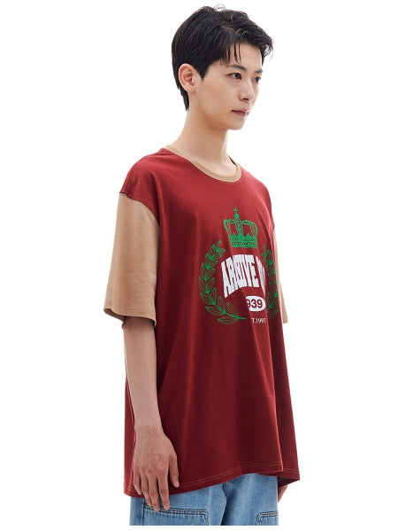 ARCHIVE BOLD (アーカイブボールド) CROWN OVERSIZED T-SHIRTS (BURGUNDY)