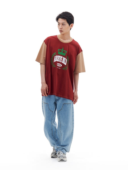 ARCHIVE BOLD (アーカイブボールド) CROWN OVERSIZED T-SHIRTS (BURGUNDY)