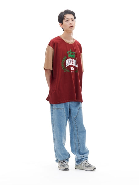 ARCHIVE BOLD (アーカイブボールド) CROWN OVERSIZED T-SHIRTS (BURGUNDY)
