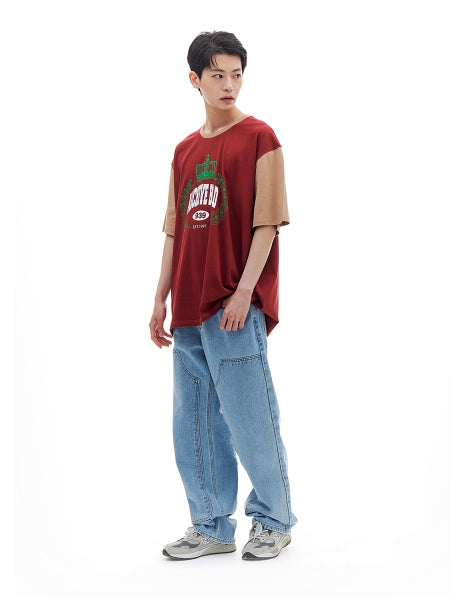 ARCHIVE BOLD (アーカイブボールド) CROWN OVERSIZED T-SHIRTS (BURGUNDY)