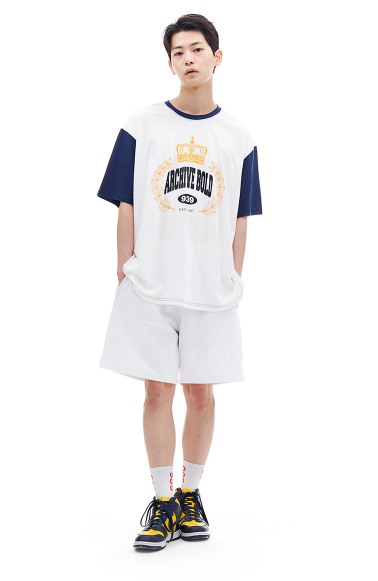 ARCHIVE BOLD (アーカイブボールド) 939 LOGO SWEAT SHORTS (WHITE)