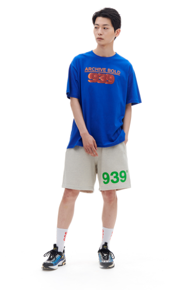 ARCHIVE BOLD (アーカイブボールド) 939 LOGO SWEAT SHORTS (OATMEAL)