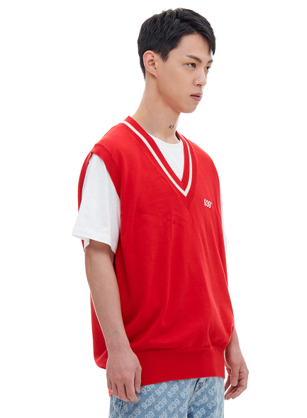 ARCHIVE BOLD (アーカイブボールド) LIGHT KNIT VEST (RED)