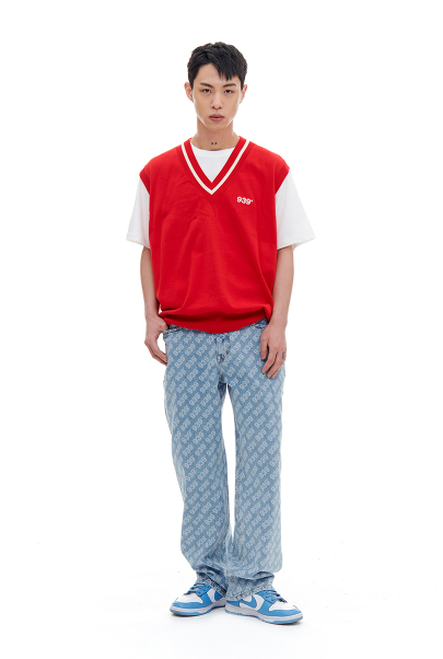 ARCHIVE BOLD (アーカイブボールド) LIGHT KNIT VEST (RED)