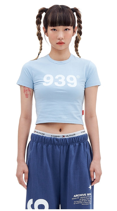 ARCHIVE BOLD (アーカイブボールド) 939 LOGO CROP TOP (SKY BLUE)