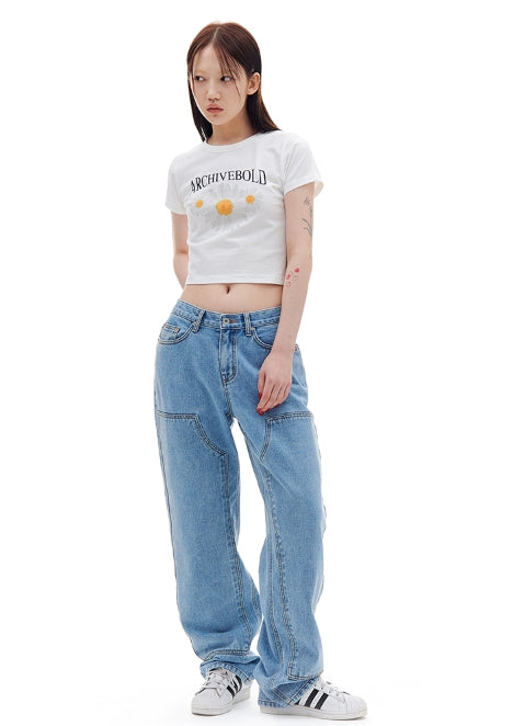 ARCHIVE BOLD (アーカイブボールド) DAISY CROP TOP (WHITE)