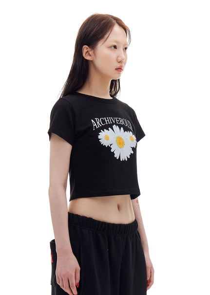 ARCHIVE BOLD (アーカイブボールド) DAISY CROP TOP (BLACK)