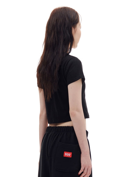 ARCHIVE BOLD (アーカイブボールド) DAISY CROP TOP (BLACK)