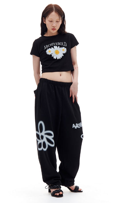 ARCHIVE BOLD (アーカイブボールド) DAISY CROP TOP (BLACK)