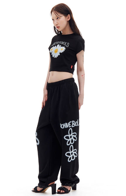 ARCHIVE BOLD (アーカイブボールド) DAISY CROP TOP (BLACK)