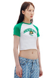 ARCHIVE BOLD (アーカイブボールド) FLOWER RAGLAN CROP TOP (GREEN)