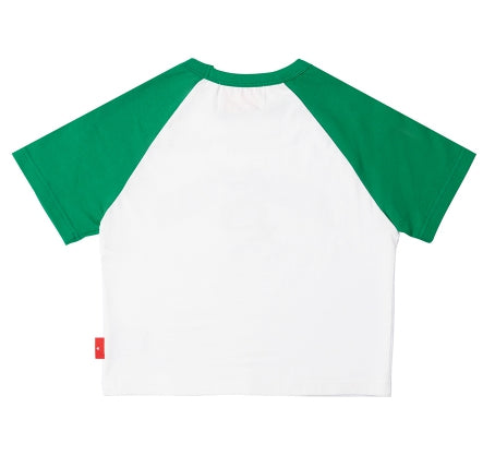 ARCHIVE BOLD (アーカイブボールド) FLOWER RAGLAN CROP TOP (GREEN)