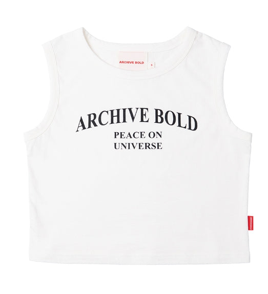 ARCHIVE BOLD (アーカイブボールド) ARCH LOGO SLEEVELESS TOP (WHITE)