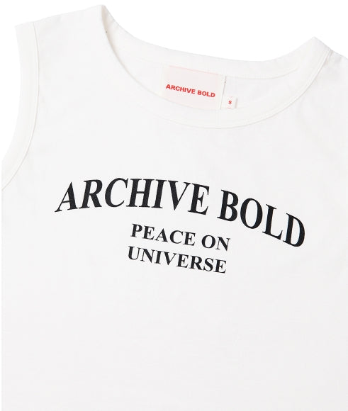 ARCHIVE BOLD (アーカイブボールド) ARCH LOGO SLEEVELESS TOP (WHITE)