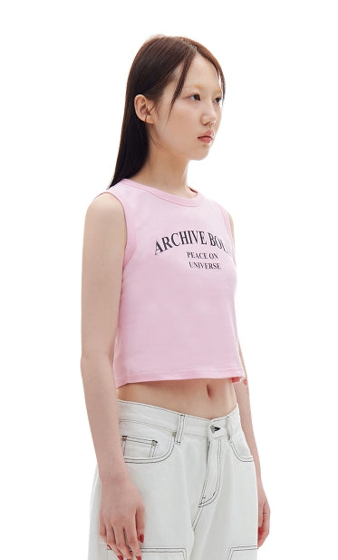 ARCHIVE BOLD (アーカイブボールド) ARCH LOGO SLEEVELESS TOP (PINK)