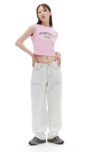 ARCHIVE BOLD (アーカイブボールド) ARCH LOGO SLEEVELESS TOP (PINK)