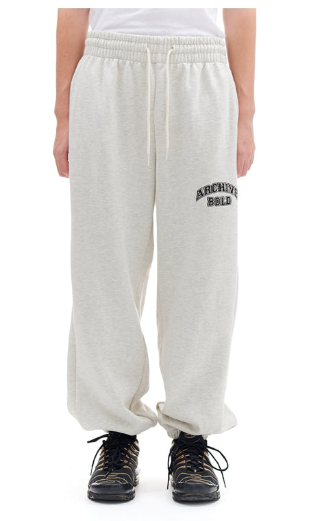 ARCHIVE BOLD (アーカイブボールド) ARCH LOGO SWEAT PANTS (OATMEAL)