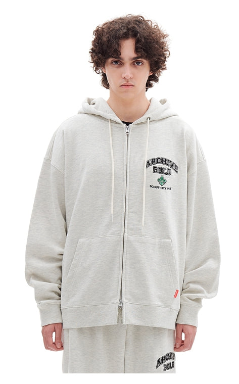 ARCHIVE BOLD (アーカイブボールド) ARCH LOGO HOOD ZIP-UP (OATMEAL)
