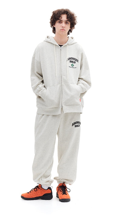 ARCHIVE BOLD (アーカイブボールド) ARCH LOGO HOOD ZIP-UP (OATMEAL)