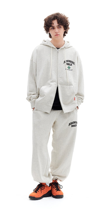 ARCHIVE BOLD (アーカイブボールド) ARCH LOGO HOOD ZIP-UP (OATMEAL)