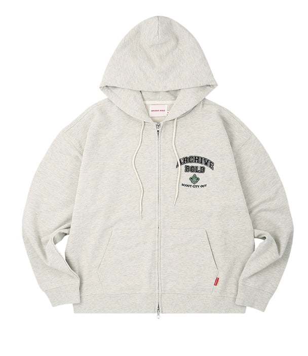 ARCHIVE BOLD (アーカイブボールド) ARCH LOGO HOOD ZIP-UP (OATMEAL)