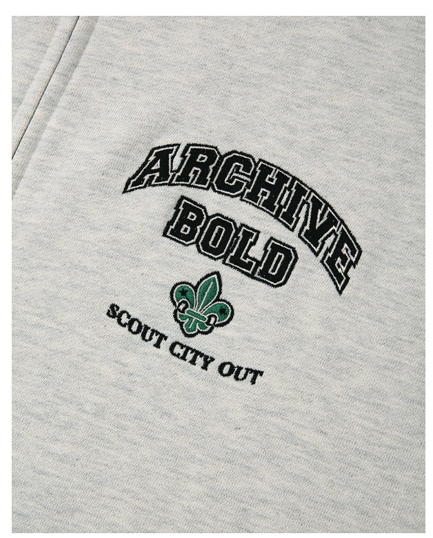 ARCHIVE BOLD (アーカイブボールド) ARCH LOGO HOOD ZIP-UP (OATMEAL)