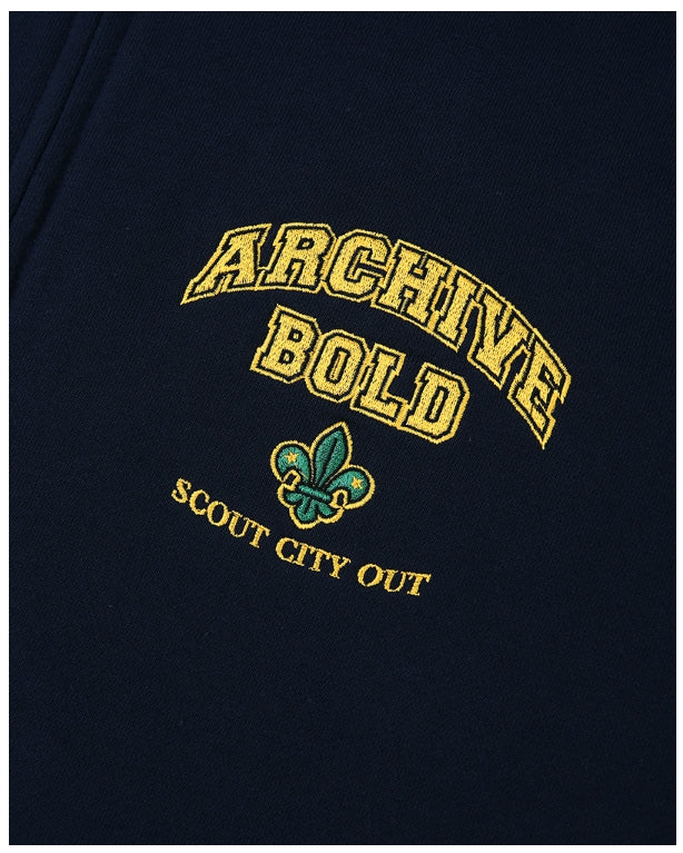 ARCHIVE BOLD (アーカイブボールド) ARCH LOGO HOOD ZIP-UP (NAVY)