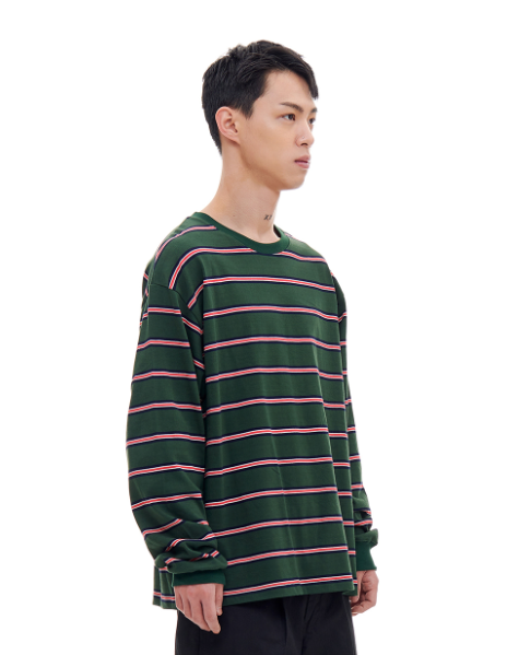 ARCHIVE BOLD (アーカイブボールド) STRIPE LONG SLEEVE (GREEN)