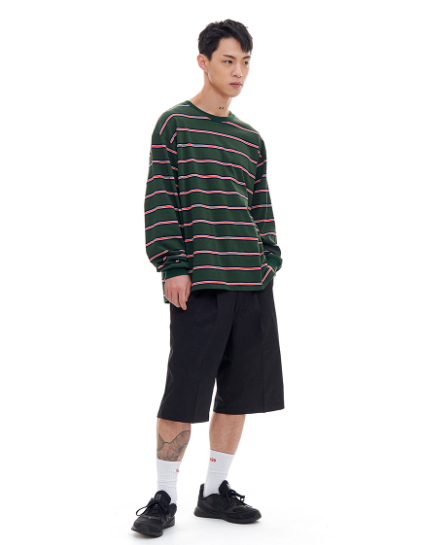 ARCHIVE BOLD (アーカイブボールド) STRIPE LONG SLEEVE (GREEN)