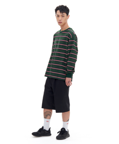 ARCHIVE BOLD (アーカイブボールド) STRIPE LONG SLEEVE (GREEN)