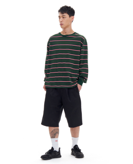 ARCHIVE BOLD (アーカイブボールド) STRIPE LONG SLEEVE (GREEN)