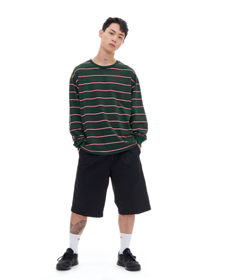 ARCHIVE BOLD (アーカイブボールド) STRIPE LONG SLEEVE (GREEN)