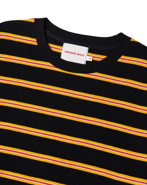 ARCHIVE BOLD (アーカイブボールド) STRIPE LONG SLEEVE (BLACK)
