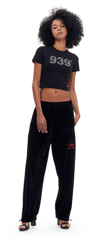 ARCHIVE BOLD (アーカイブボールド) 939 LOGO CROP TOP (BLACK/HOTFIX)