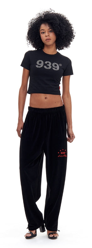 ARCHIVE BOLD (アーカイブボールド) 939 LOGO CROP TOP (BLACK/HOTFIX)