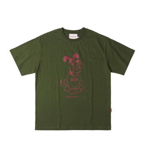 ARCHIVE BOLD (アーカイブボールド) BAD BEAGLE T-SHIRTS (KHAKI)