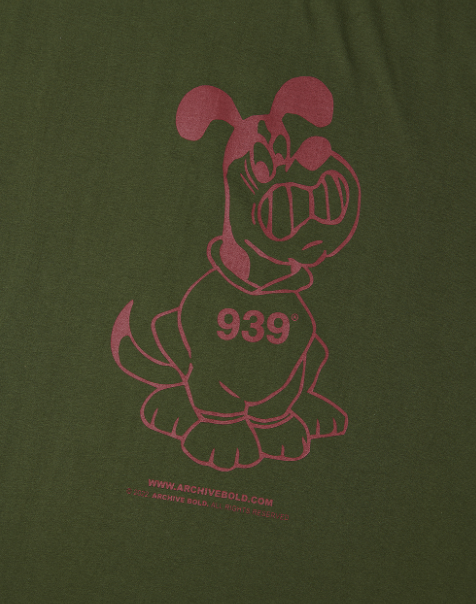 ARCHIVE BOLD (アーカイブボールド) BAD BEAGLE T-SHIRTS (KHAKI)