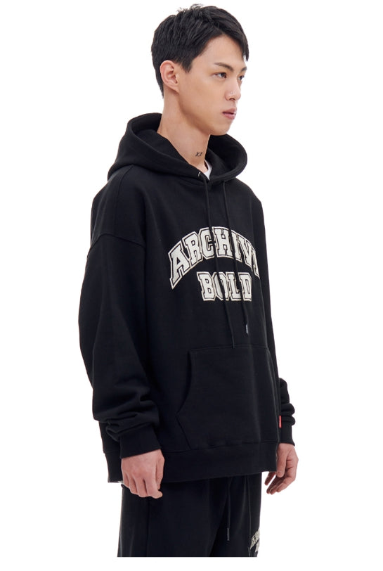 ARCHIVE BOLD (アーカイブボールド) ARCH LOGO HOOD (BLACK)
