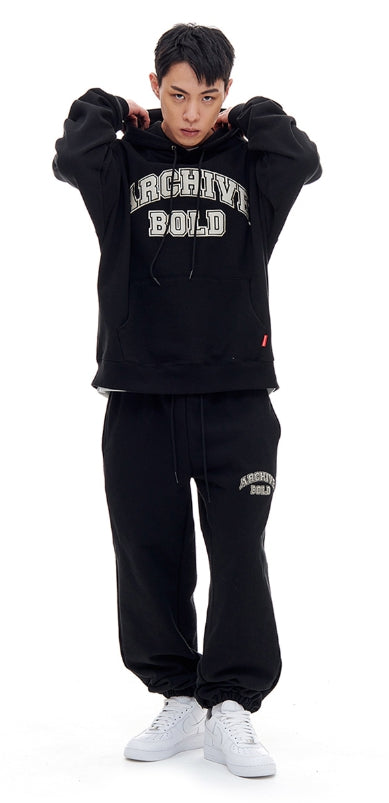 ARCHIVE BOLD (アーカイブボールド) ARCH LOGO HOOD (BLACK)