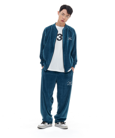 ARCHIVE BOLD (アーカイブボールド) VELOUR SWEAT PANTS (PEACOCK BLUE)