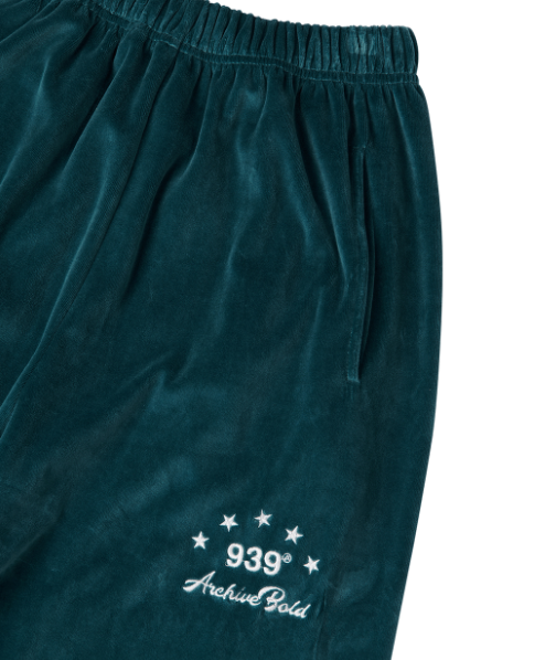 ARCHIVE BOLD (アーカイブボールド) VELOUR SWEAT PANTS (PEACOCK BLUE)
