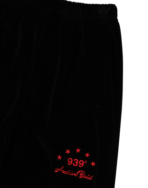ARCHIVE BOLD (アーカイブボールド) VELOUR SWEAT PANTS (BLACK)