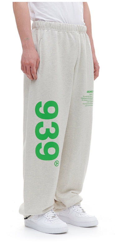 ARCHIVE BOLD (アーカイブボールド) 939 LOGO SWEAT PANTS (OATMEAL)
