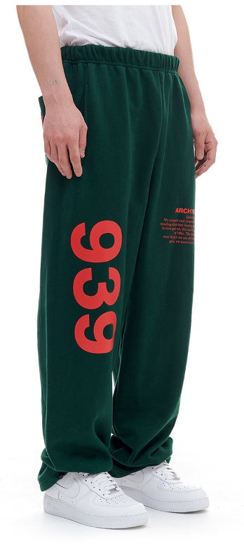 ARCHIVE BOLD (アーカイブボールド) 939 LOGO SWEAT PANTS (DEEP GREEN)