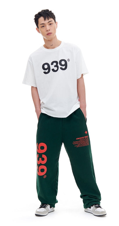 ARCHIVE BOLD (アーカイブボールド) 939 LOGO SWEAT PANTS (DEEP GREEN)