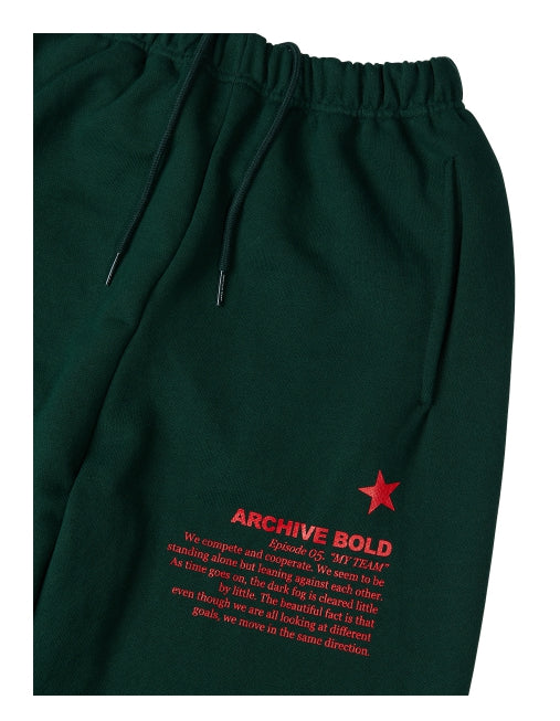 ARCHIVE BOLD (アーカイブボールド) 939 LOGO SWEAT PANTS (DEEP GREEN)